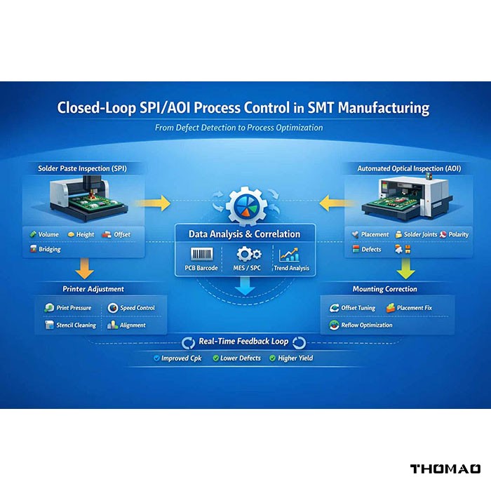 Closed-Loop SPI/AOI Process Control in SMT Manufacturing